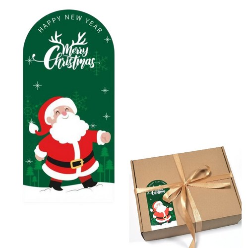 케이엠 크리스마스 스티커 선물 장식 성탄절 연말연시 답례 데코스티커, 1세트, 그린