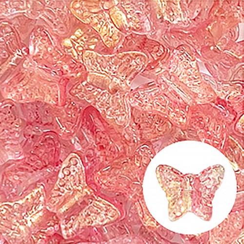 [안공사] 수정 글라스 베네치아 크리스탈 원석 비즈, 1개, 나비 10.코랄옐로