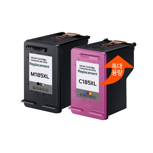 [삼성] INK-M185 INK-C185 특대용량 재생잉크 SL-J1680 SL-J1683 SL-J1685 SL-J1780W SL-J1785W 검정800매/칼라600매, 세트(검정+칼라)특대용량, 1세트