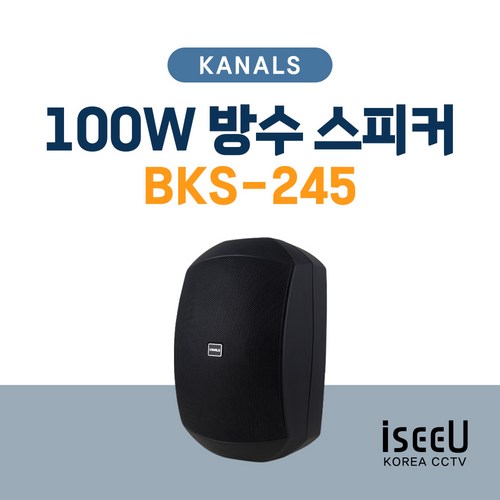 카날스 BKS-245 100W 방수 앰프 스피커 1개, 블랙