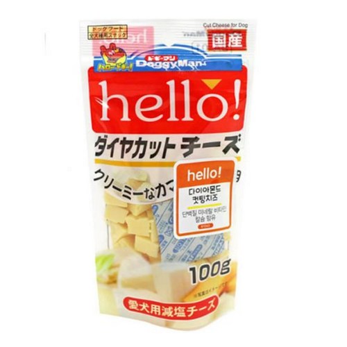 도기맨 강아지 간식 헬로 다이아몬드 컷팅 치즈, 치즈맛, 100g, 9개