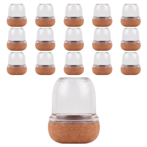 리빙유 고급형 4세대 밤토리 의자 발 커버 TPE 다리 커버, 16개, 원형 브라운