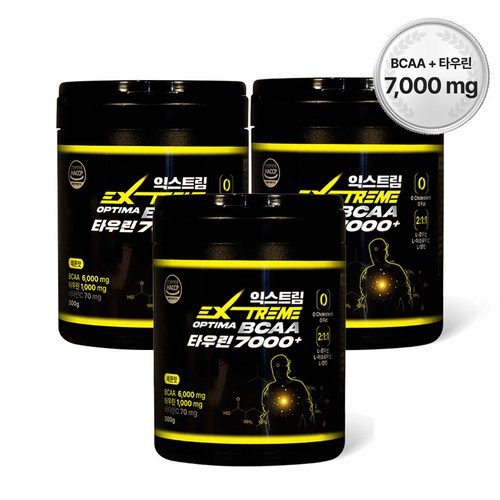 익스트림 OPTIMA BCAA 타우린 7000+, 300g/3통(3개월분) - BCAA 추천