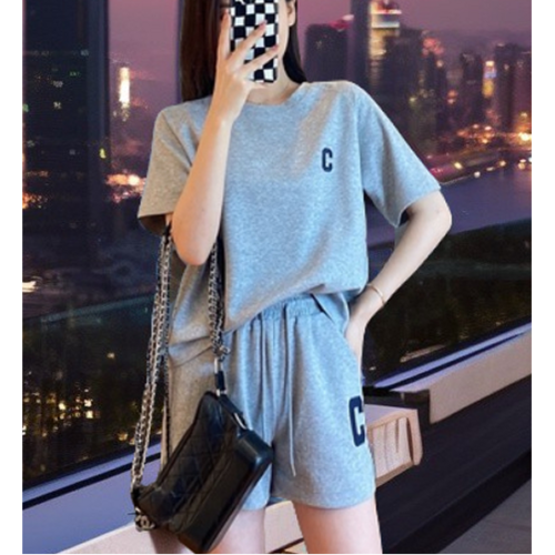 소리제 여성 반팔 티 반바지 세트 상하의 셋업