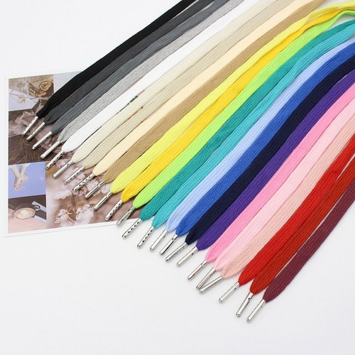 위드쏘잉 납작 철팁 후드끈 칼국수끈 신발끈 실버팁마감끈 스트링끈, 1개, 블루그린