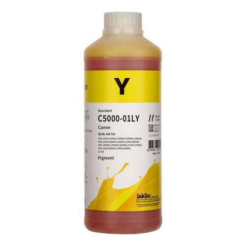 잉크테크 캐논 GI-96 GX5090 GX6090 GX6091 GX6092 호환 무한 리필 잉크, 1개, C5000 노랑 안료 1L