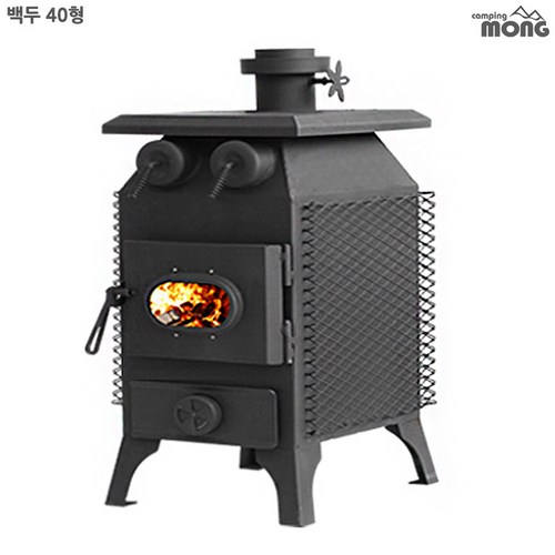 꾸버스 국산 백두 화목난로 40형 나무난로 장작, 40형 백두 화목난로