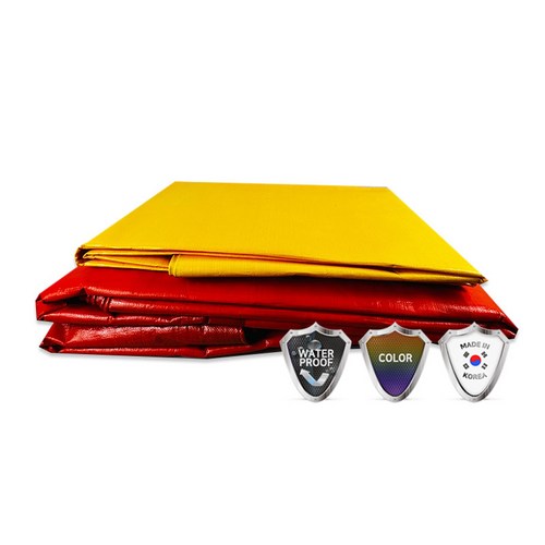 500g 고중량 방수천막 그라운드시트 캠핑 옥상 야적덮개 정사이즈 오렌지 노랑, 노랑 2.25m x 2.25m