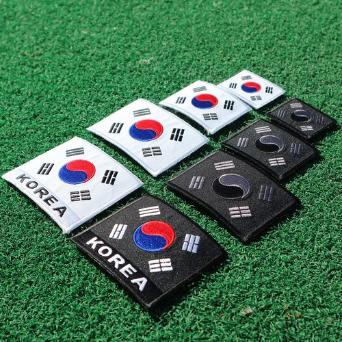 플라이쿱 벨크로 열접착식 태극기 자수패치 와펜 4개세트, 블랙4종(t01~t04), 1세트