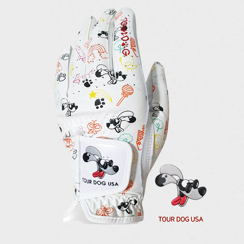 투어독 기능성 캐릭터 골프장갑 여성 한손 1장 양피 골프장갑