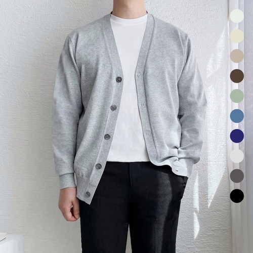 레브클래식 남자가디건 니트가디건 브이넥 기본 정장 검정 검은색 봄 가을 겨울 가디건