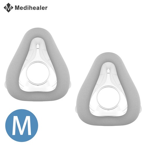 메디힐러 CPAP 양압기 풀페이스 마스크 메모리폼 쿠션 1+1 교체용 레즈메드 AirTouch F20 쿠션이랑 호환 가능-M, 2개