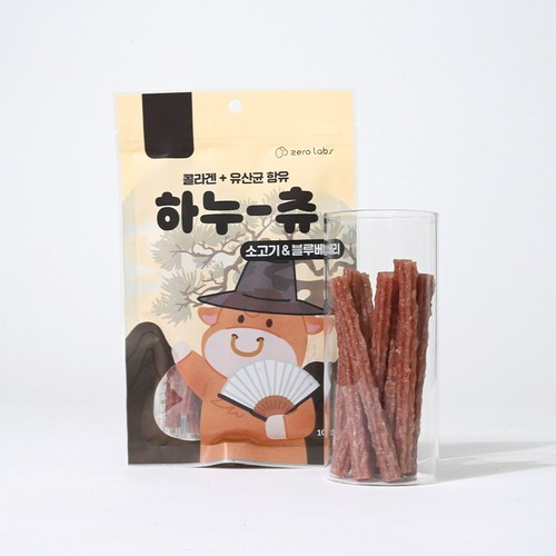 제로랩스 하누츄 콜라겐 껌 소고기블루베리 100g/강아지간식, 100g, 1개