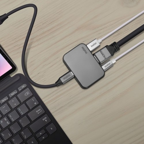 이메이션 3in1 케이블 분리형 USB-C 3포트 멀티포트 허브 HDMI 4K 60Hz 지원 덱스지원 아이폰미러링 IMHU100, 1개