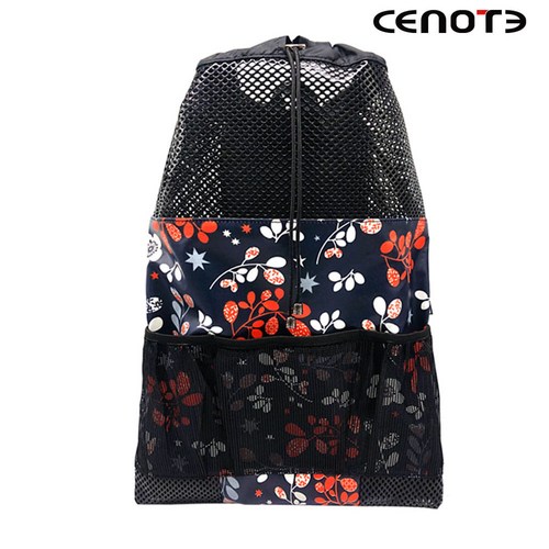 CENOTE 메쉬 백팩 수영백팩 메쉬백 수영가방 오리발백팩 오리발가방, NAVY GARDEN, 1개