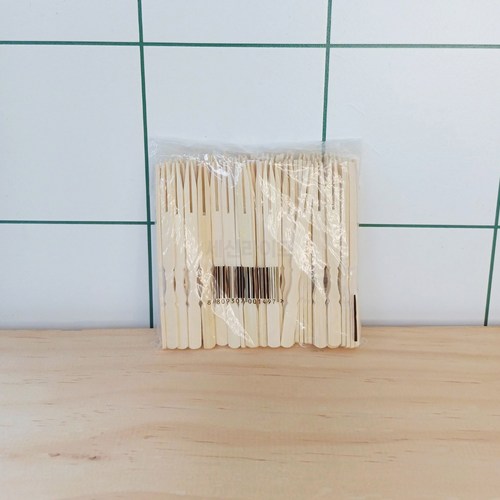 대나무 두발 포크 10cm 100개, 대나무 두발포크 10cm 100개, 1개