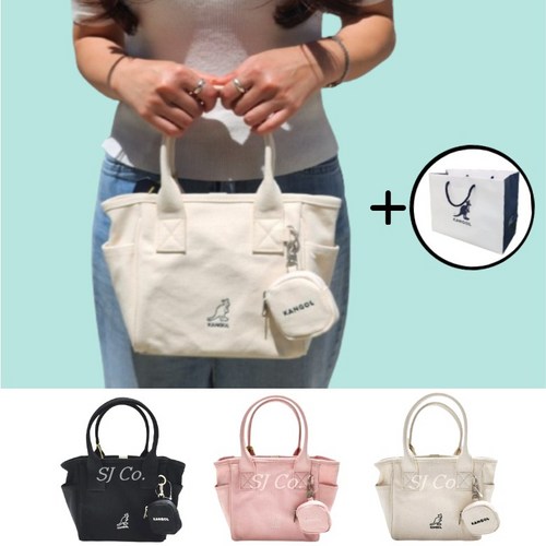 [백화점판] 캉골 토트백 크로스백 여성 가방 미니 캐주얼 핸드폰 럭키 캔버스 2 + 선물 쇼핑백