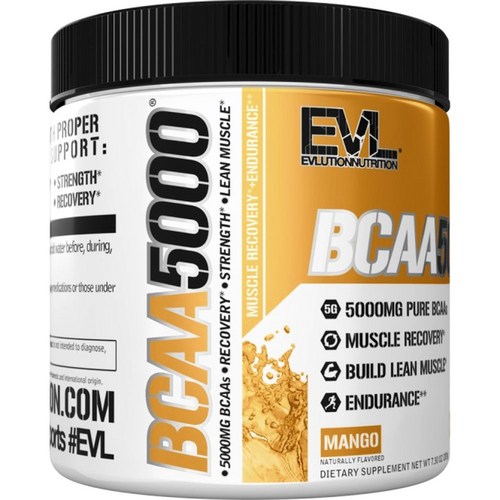 EVLUTIONNUTRITION BCAA 5000 망고 맛, 207g, 1개 - BCAA 추천