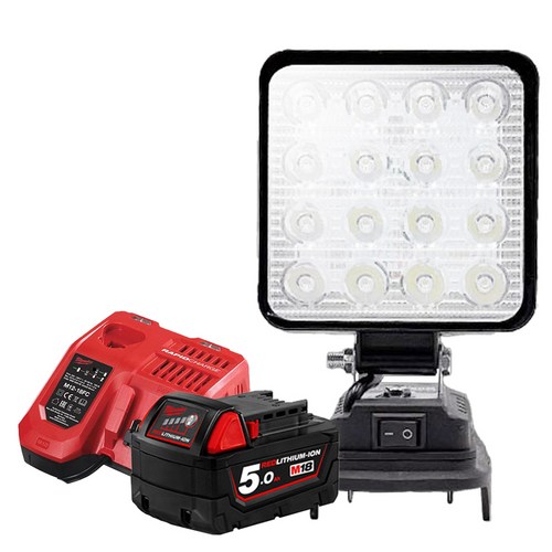 주피터 밀워키타입 4인치 충전 라이트 세트 JPLED-MI01 휴대용 워크 랜턴 캠핑 낚시 후레쉬 작업등, 1개