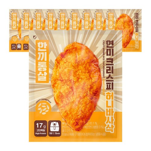 한끼통살 현미크리스피 닭가슴살 허니바사삭 10개입, 10개, 90g