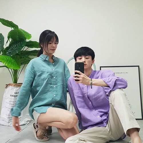 린넨파스텔커플룩