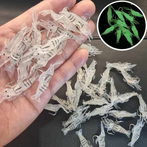 글로리존 새우 미끼 갈고리 야광 밑밥, 줄무늬야광새우, 20개, 1.3g