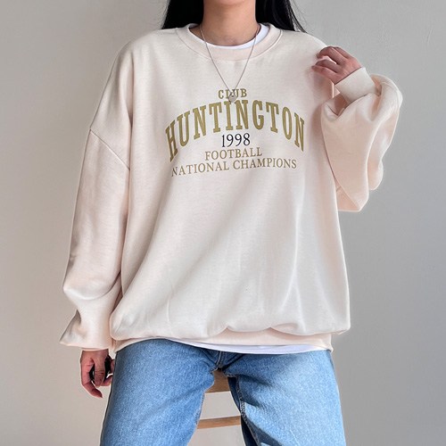 걸즈팩토리 여성용 키팔클럽 기모 오버핏 맨투맨티셔츠 국내제작