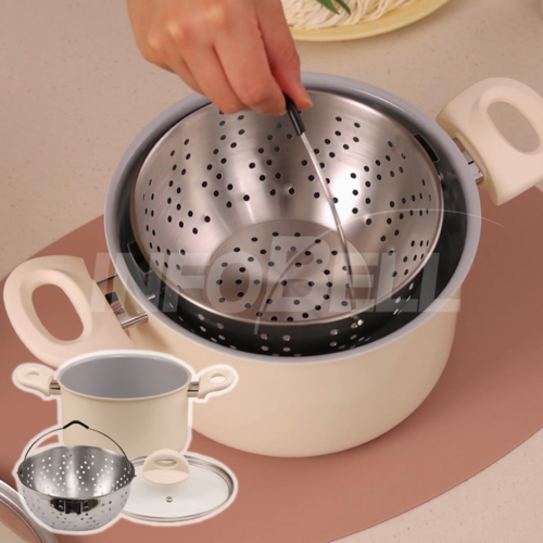 [TV홈쇼핑정품 인포벨]독일 몬타 MONTA 도깨비 냄비 흔들 채반 360도 회전 간단 물빼기 찜냄비, 1개, 24cm