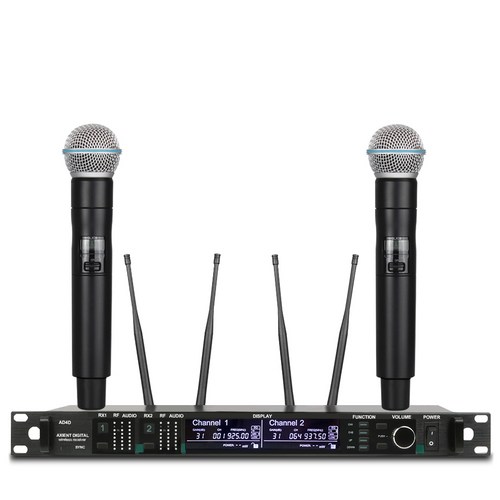 공연 무대 교회 연설 노래 콘서트용 NTBD AD4D UHF 듀얼 프로페셔널 무선 마이크 시스템 메탈 핸드헬드 925-937MHz, B58a
