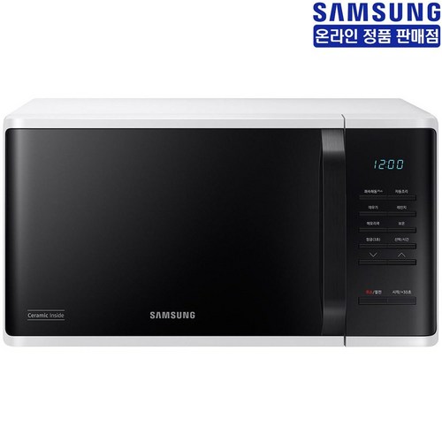 삼성전자 세라믹 전자레인지 화이트 23L 버튼식, 23L 삼성 MS23C3513AW 화이트 (최신형)