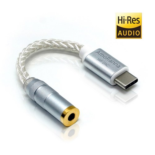 아모란나 C타입 Audio DAC 이어폰 앰프 CS46L41 헤드폰 젠더, DAC C타입 to 3.5mm 이어폰 헤드폰 마이크