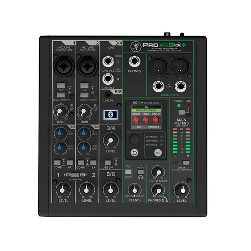 Mackie 신제품 블루투스 이펙터 내장 아날로그믹서 ProFX6V3+