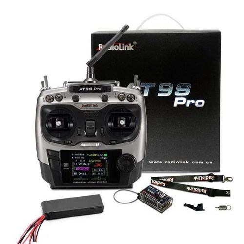 RadioLink AT9S PRO 2.4G 12CH DSSS FHSS 송신기 R9DS 수신기 포함 3S 2200mah 8C 배터리 RC 비행기 헬, 03 Mode1 Gray Battery, 1개