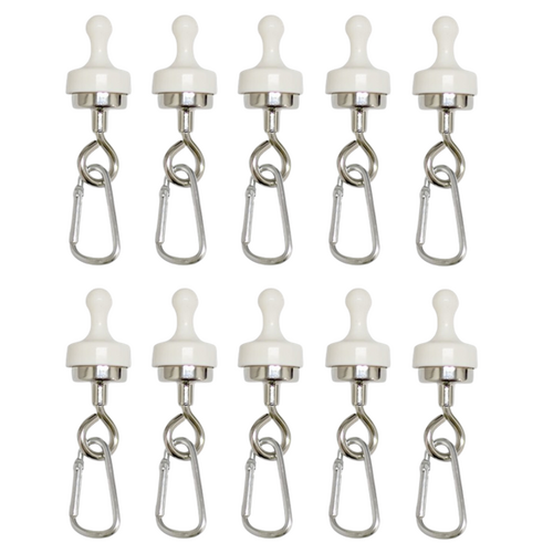 별들림 캠핑 초강력 마그네틱 네오디움 자석 고리 카라비너 세트, 10P, 화이트