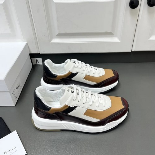 Berluti Pulse SS22 남성 나일론 소가죽 접합 운동화 패션 편안 수제 발색 저지 캐주얼 신발 2 배색
