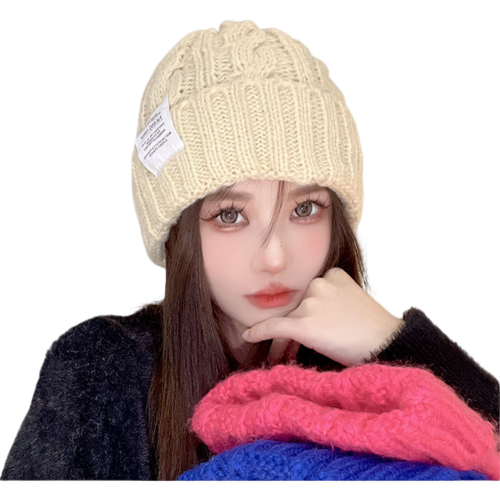 트랜드파이 꽈배기 니트모자 방한 털모자 커플