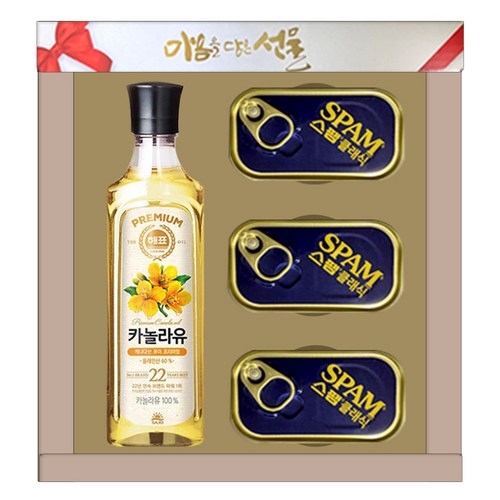마음을 담은 스팸 선물세트 4P 햄 식용유세트, 1세트