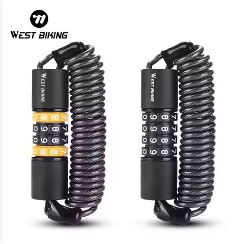 자전거 자물쇠 헬멧와이어 자전거 도난방지 케이블 오토바이 웨스트바이킹, 1개, 블랙