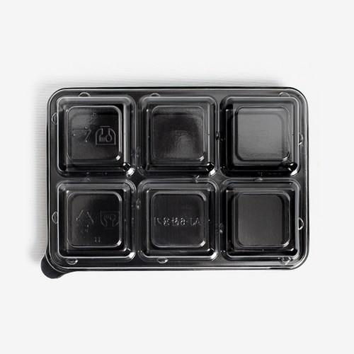 더팩컴퍼니 C 나눔 직사각 6칸 일회용 배달반찬용기, 1개, 600개입