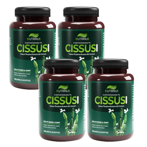 뉴트리너스 65배 고농축 100% 시서스 1000mg x 120캡슐 2개월분 분말 씨서스 씨저스 cissus extract, 4병(8개월), 120개