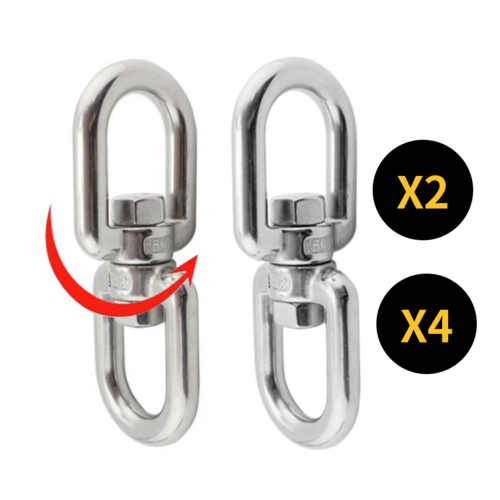 아이맥스몰 스텐 더블 슈벨 회전도래 스냅도래 회전 고리 꼬임방지 2p 4p, 2개