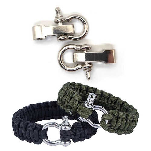 와이지알씨 다용도 버클 샤클 생존버클 생존팔찌용 파라코드 캠핑, 생존버클 실버