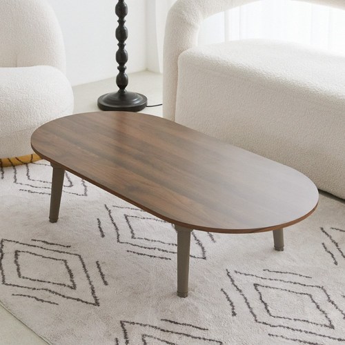 6단높이조절 비아토 오벌 E0 LPM 접이식 테이블 1200, 콜롬비아월넛_6단(브라운)