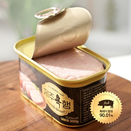 제주상회 흑돼지 90% 함유 흑돈 캔햄, 4개, 200g