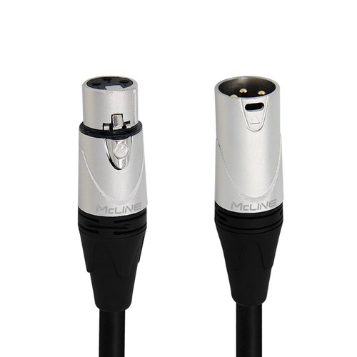 맥라인 국산 XLR MF 캐논 연장 케이블 마이크 앰프 스피커 오디오 연결선 McLine MC-HA16, 50cm, 1개