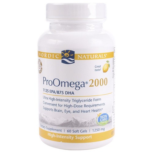 노르딕네츄럴스 프로오메가 2000 1125 EPA 875 DHA 1250mg 소프트 젤, 60정, 1개