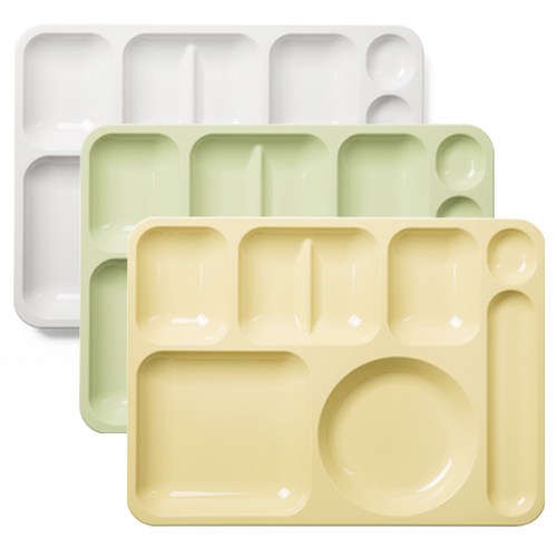 바이굿즈 PC 식판 단체급식 식당 업소용 다이어트식판, 화이트, 1개