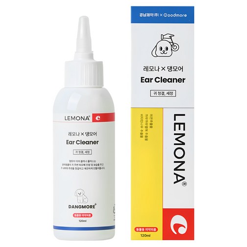 레모나 댕모어 강아지 고양이 귀세정제 이어클리너 귀지 냄새 케어, 120ml, 1개