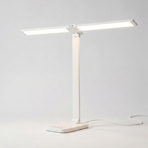 Airwit LED 스탠드 조명 시력보호 블루라이트 차단 듀얼 와이드 조명 무단계 밝기조절 책상 사무실 학습용 사무용 독서용, 화이트