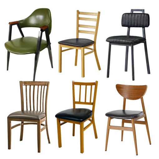 업소 식당 카페 인테리어 의자 모음 철재 식탁의자 음식점 가정 분식점 레스토랑 구내식당, 1개, 내츄럴
